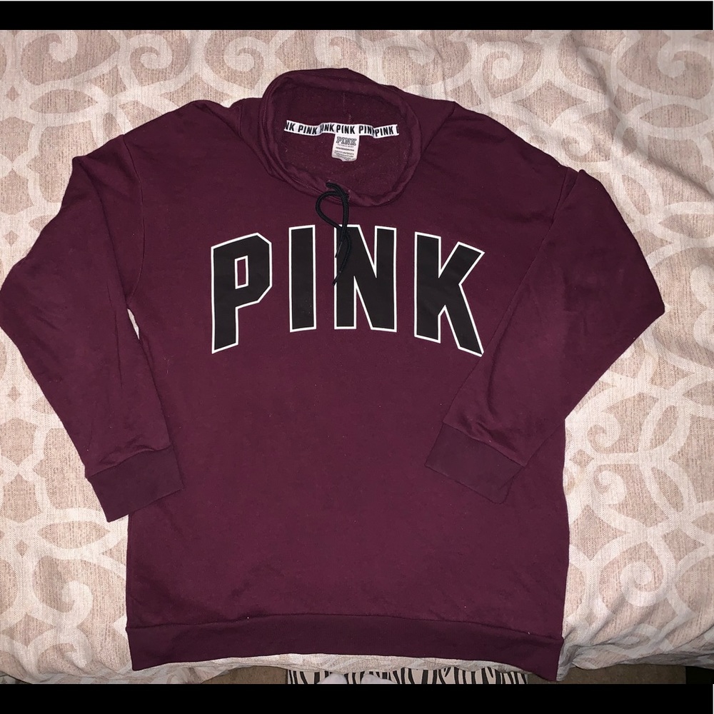 Pink cowell neck sweatshirt